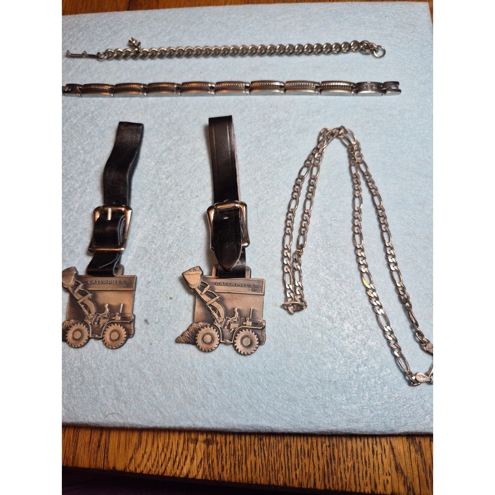 Lot # 11 Of Grandma's Jewelry Assortment Pewter Fobs And Medic Alert Bracelet